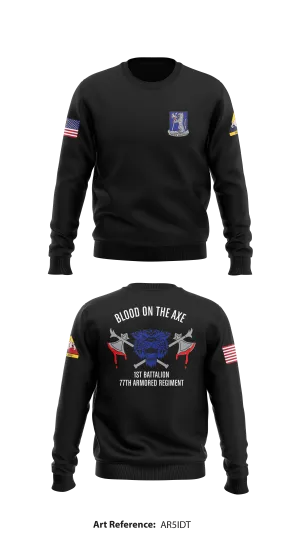 1st Battalion, 77th Armored Regiment Store 1 Core Men's Crewneck Performance Sweatshirt - Ar5Idt