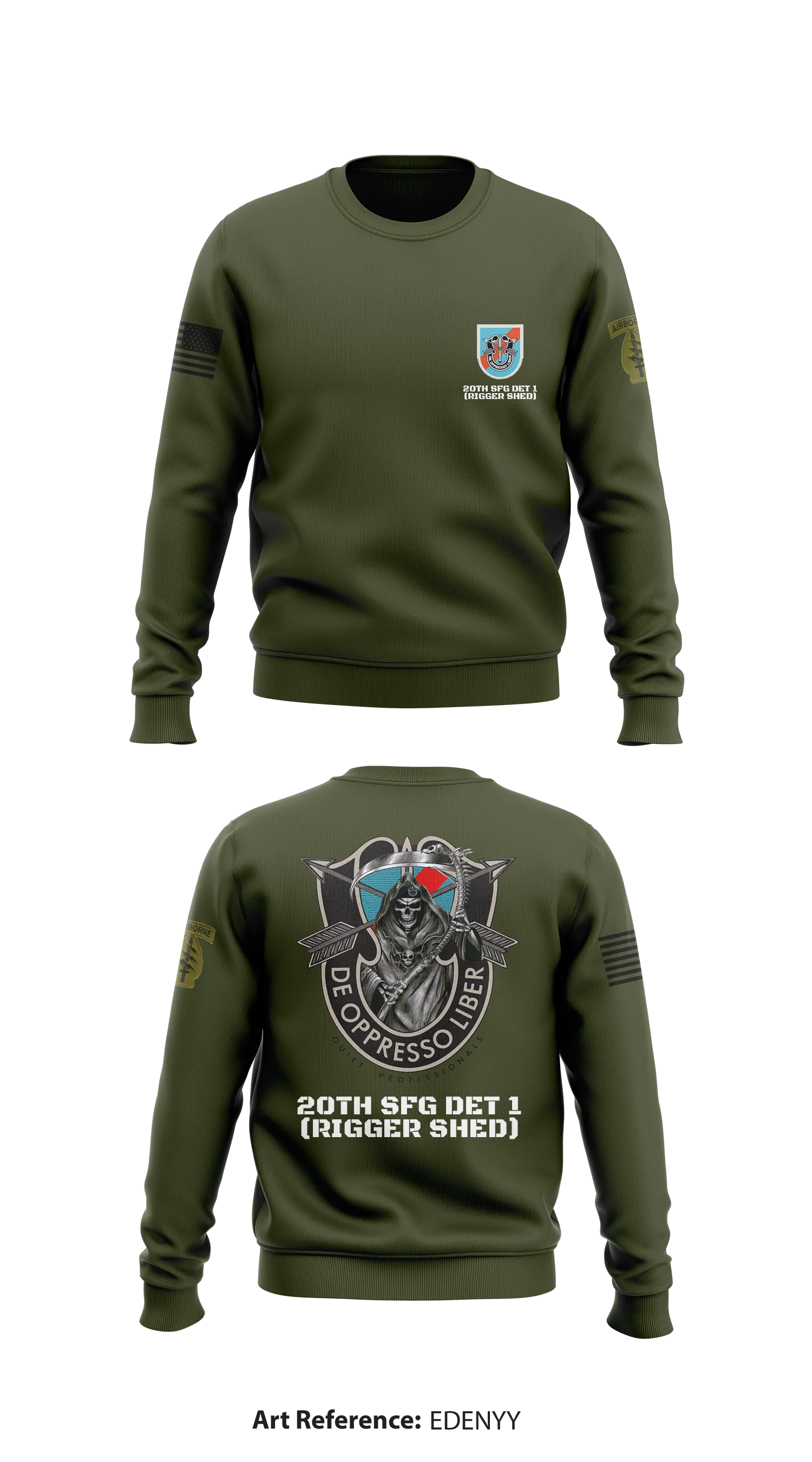 20th SFG DET 1 Rigger Store 1 Core Men's Crewneck Performance Sweatshirt - EDENyy
