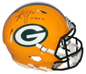 AARON JONES SIGNED GREEN BAY PACKERS AUTHENTIC SPEED HELMET W/ GO PACK GO