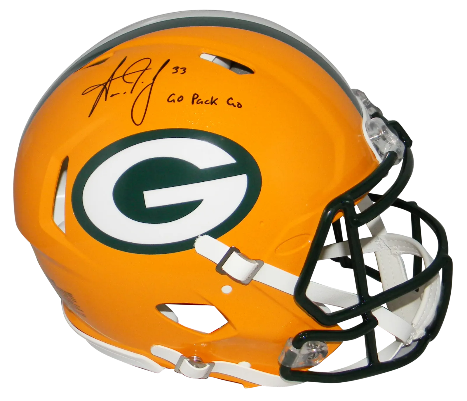 AARON JONES SIGNED GREEN BAY PACKERS AUTHENTIC SPEED HELMET W/ GO PACK GO
