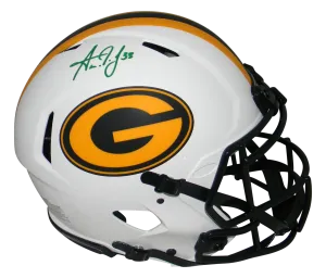AARON JONES SIGNED GREEN BAY PACKERS LUNAR SPEED AUTHENTIC HELMET BECKETT