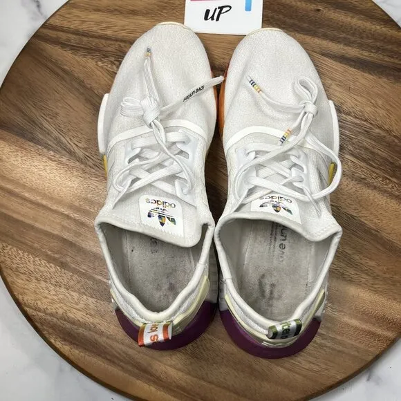 adidas NMD R1 Pride LGBTQ White 2020 Sneakers Shoes Mens size 9 fits Womens 10.5