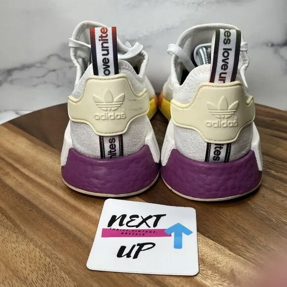 adidas NMD R1 Pride LGBTQ White 2020 Sneakers Shoes Mens size 9 fits Womens 10.5