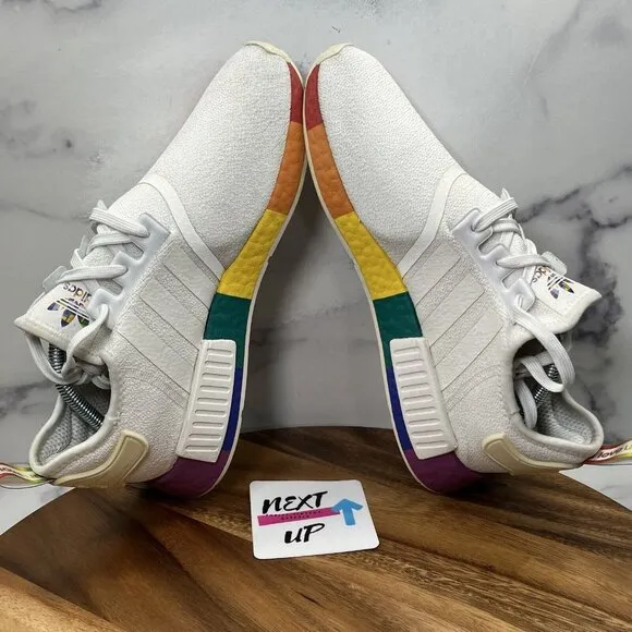 adidas NMD R1 Pride LGBTQ White 2020 Sneakers Shoes Mens size 9 fits Womens 10.5