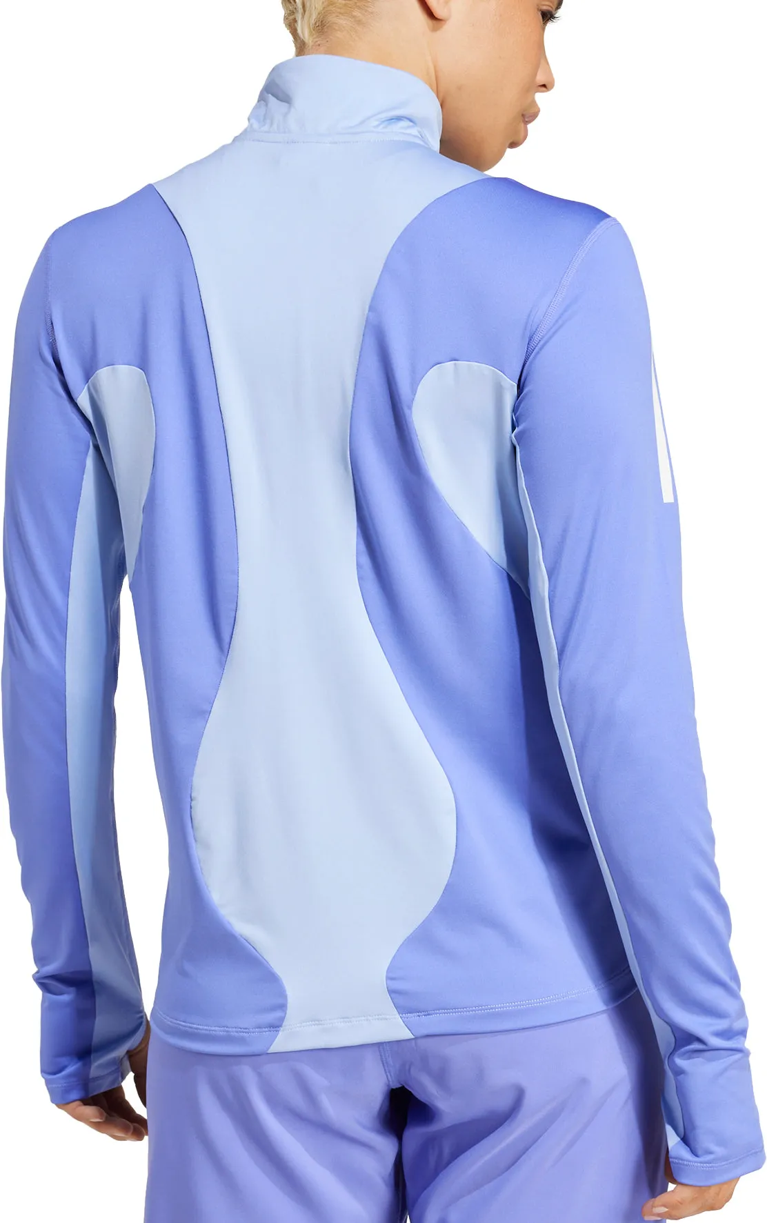 adidas Own The Run Half Zip Long Sleeve Womens Running Top - Blue