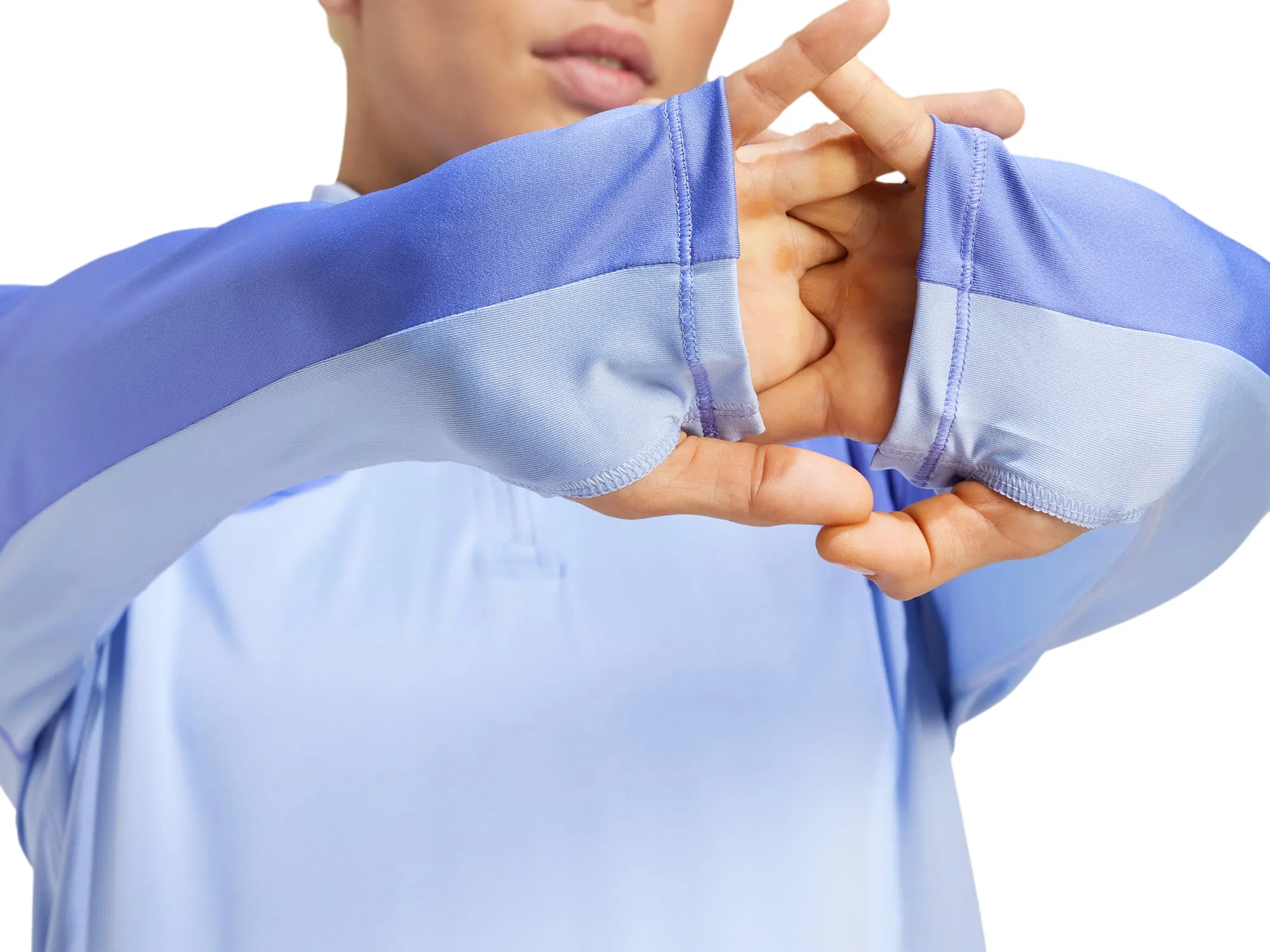 adidas Own The Run Half Zip Long Sleeve Womens Running Top - Blue