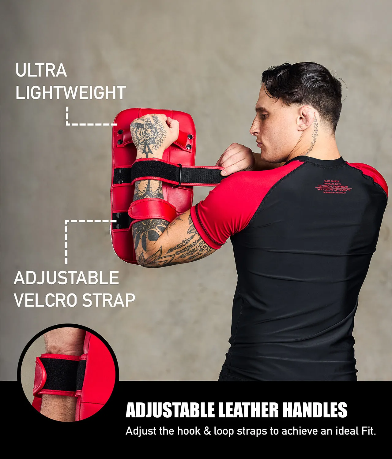 Adults Plain Red Muay Thai Kick Pad