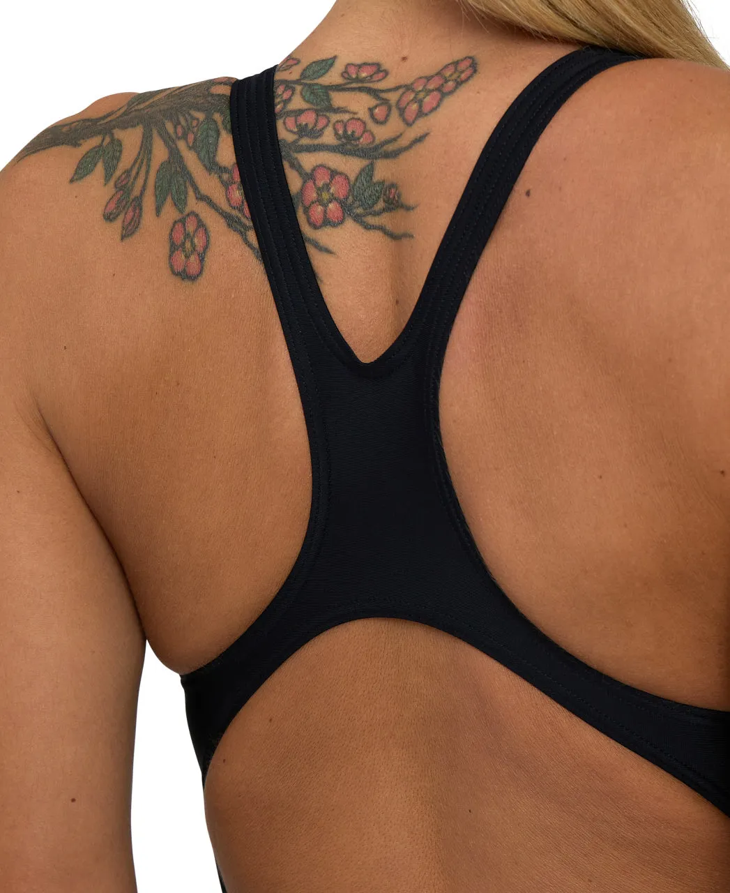 Arena Feel Women's Branch Swim Pro Back Swimsuit - Black-White
