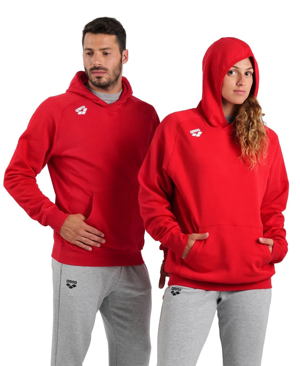 Arena Team Unisex Hooded Panel Sweatshirt - Red