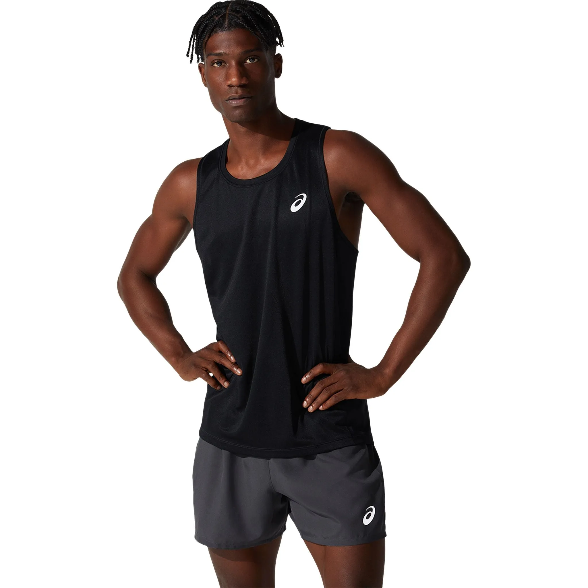 ASICS Silver Mens Running Singlet