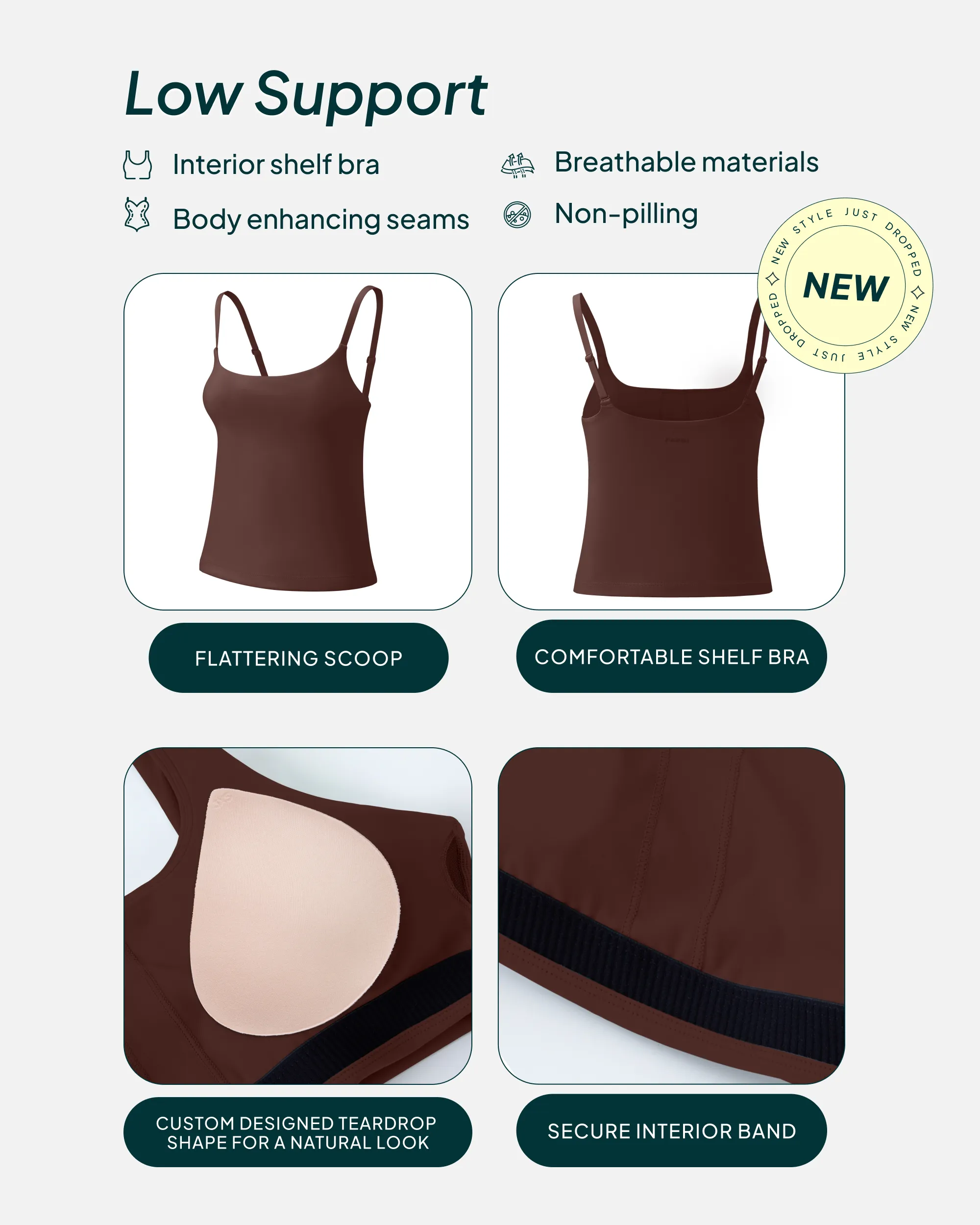 Athleisure Padded Cami Tank Top