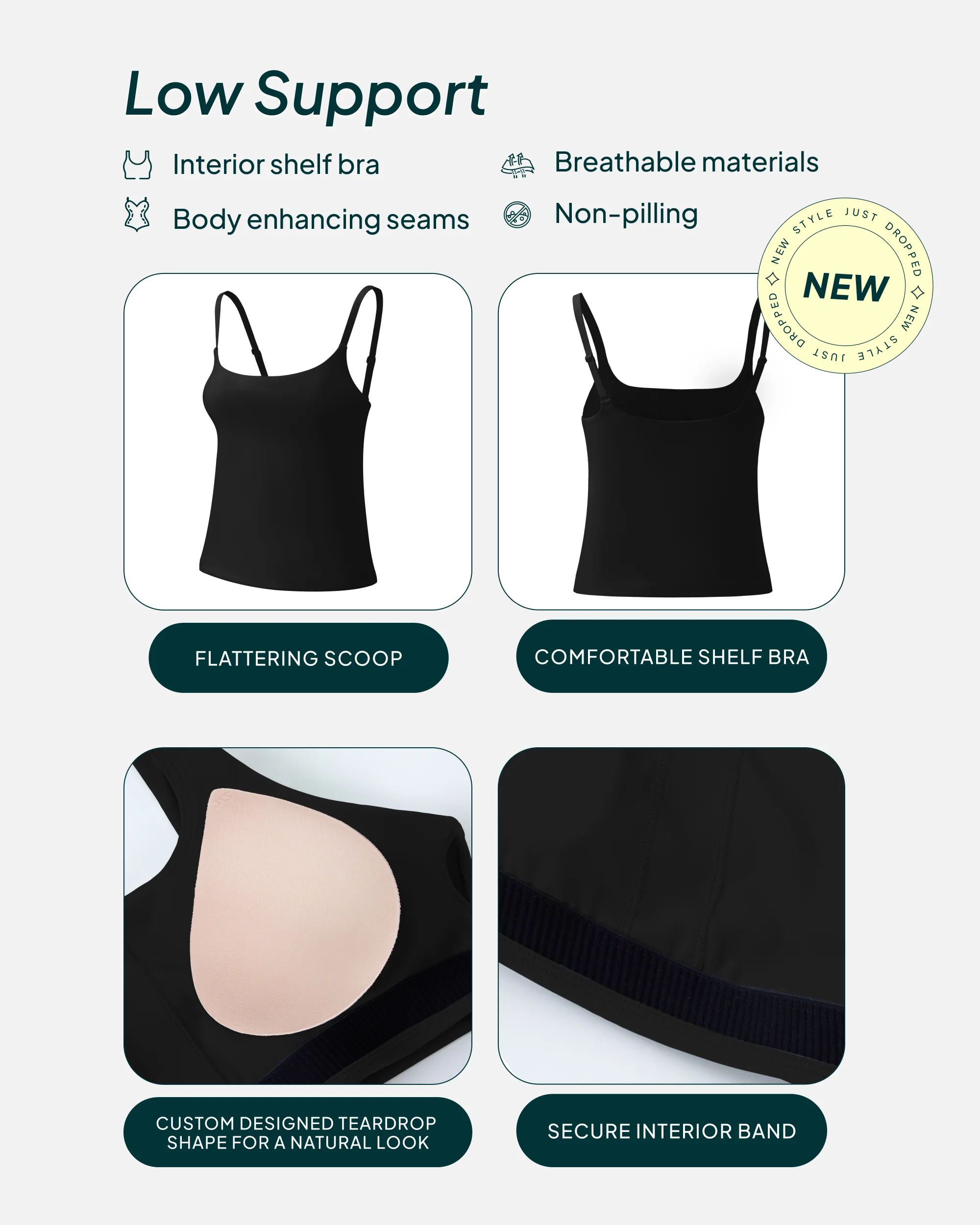 Athleisure Padded Cami Tank Top
