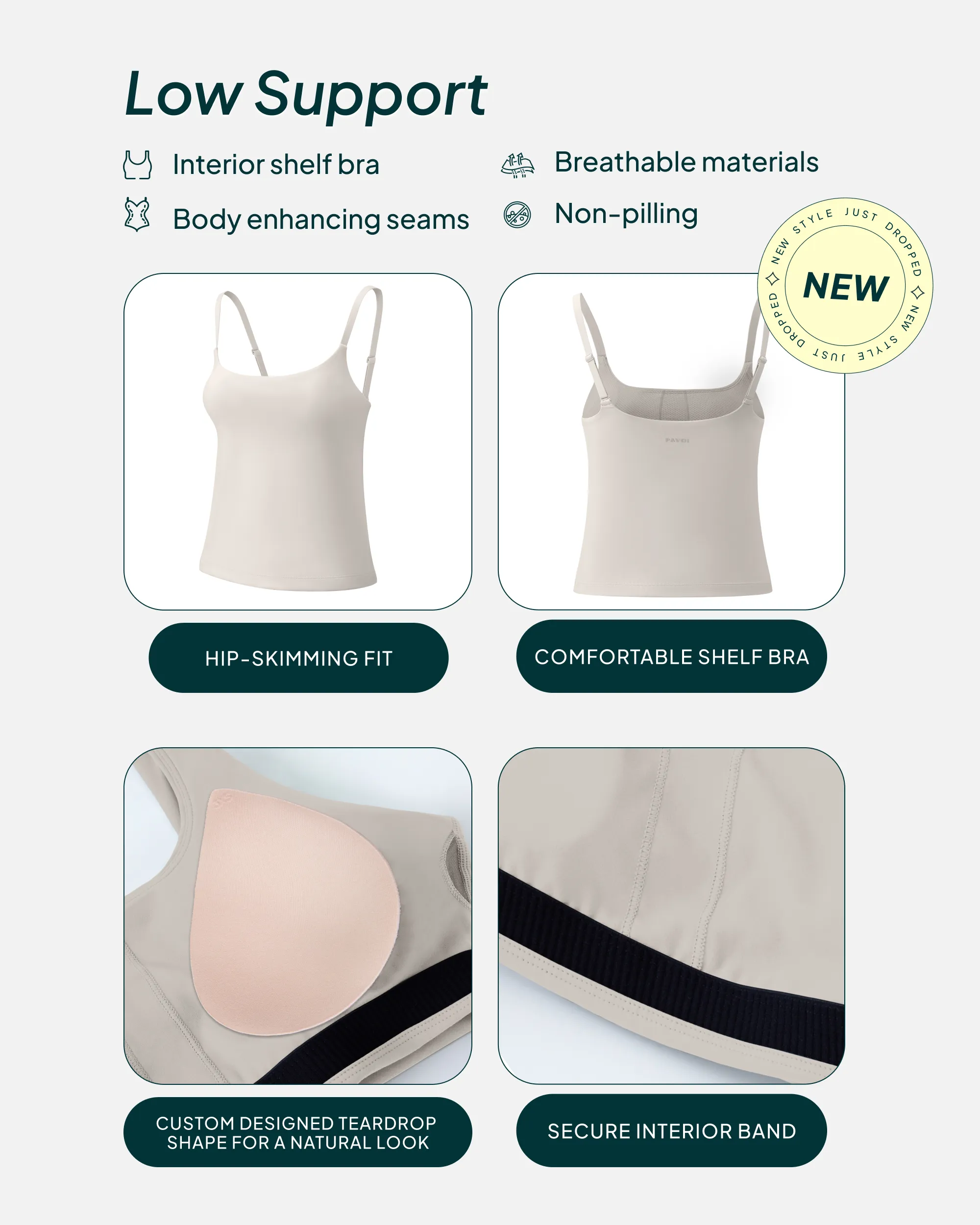 Athleisure Padded Cami Tank Top