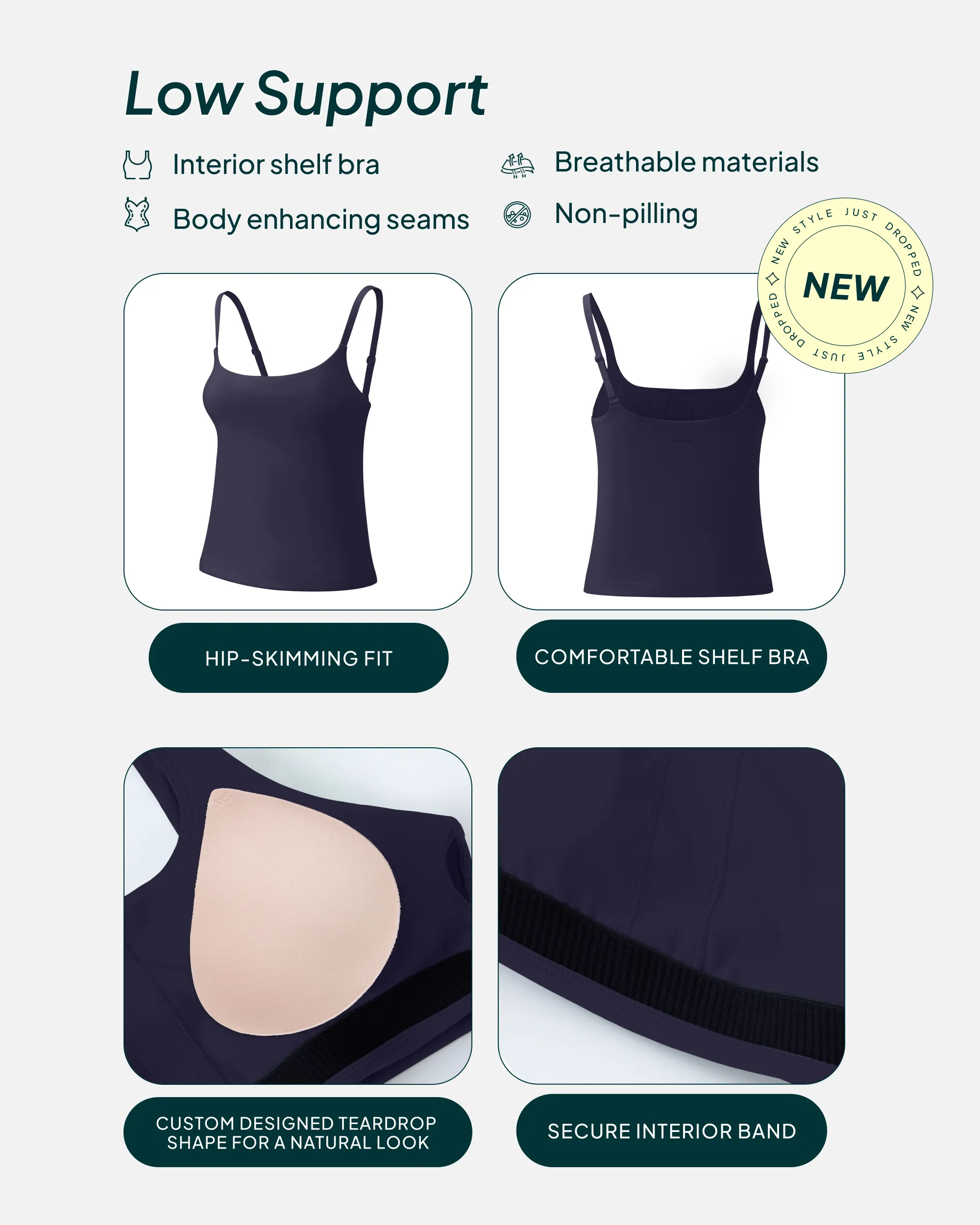 Athleisure Padded Cami Tank Top