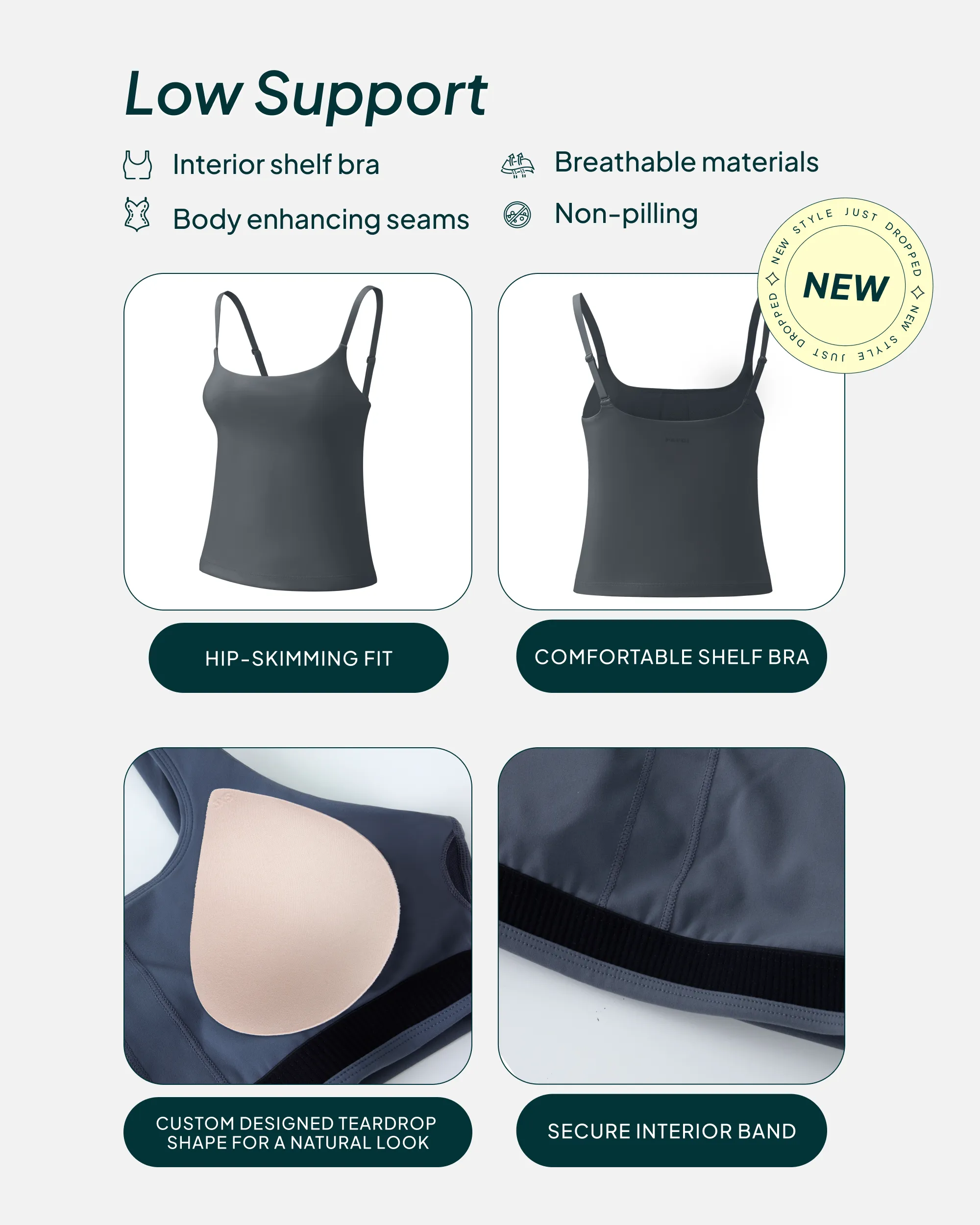 Athleisure Padded Cami Tank Top