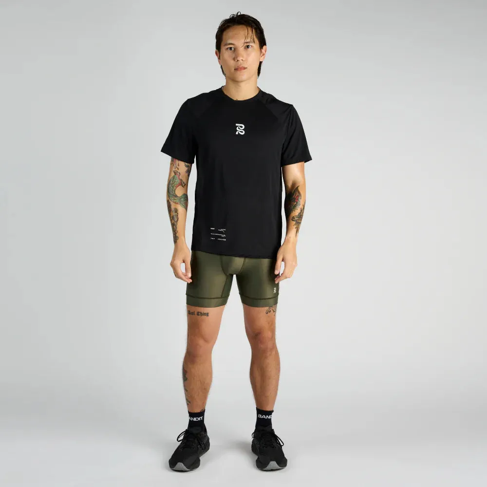 Bandit Running Vento Performance Tee Pieced - Black