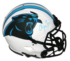 CHRISTIAN McCAFFREY SIGNED CAROLINA PANTHERS AUTHENTIC LUNAR HELMET BECKETT