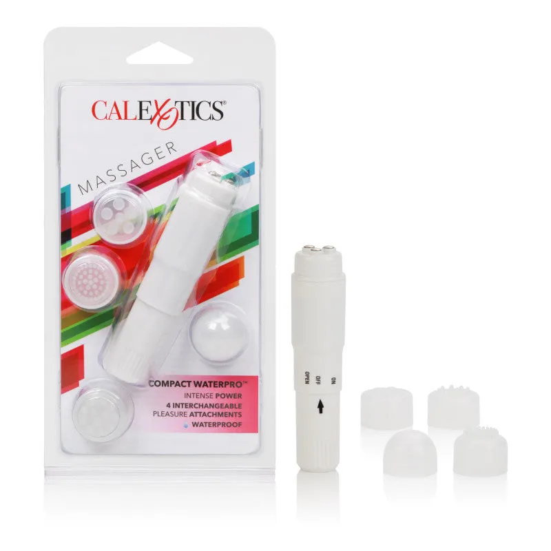 Compact Waterpro™ Personal Travel Massager With 4 Tips White