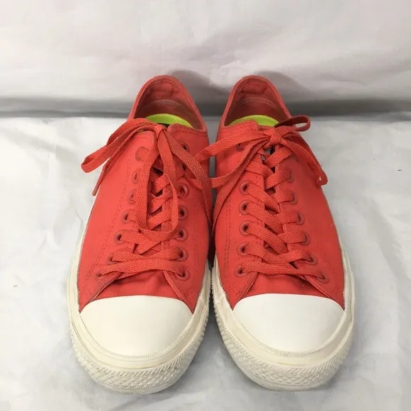 Converse With lunarlon Chuck Taylor Red Lace Up Sneakers Size M8.5 W10.5
