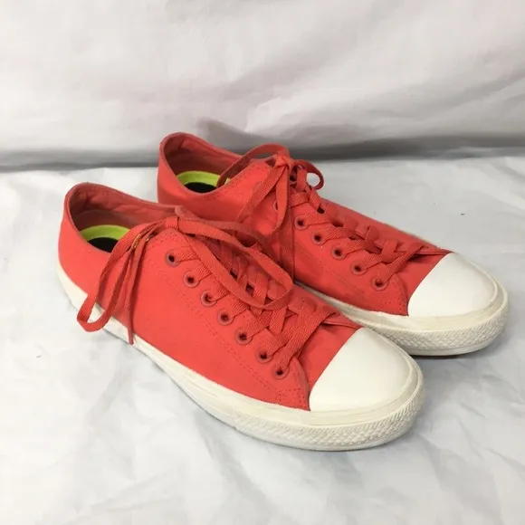 Converse With lunarlon Chuck Taylor Red Lace Up Sneakers Size M8.5 W10.5