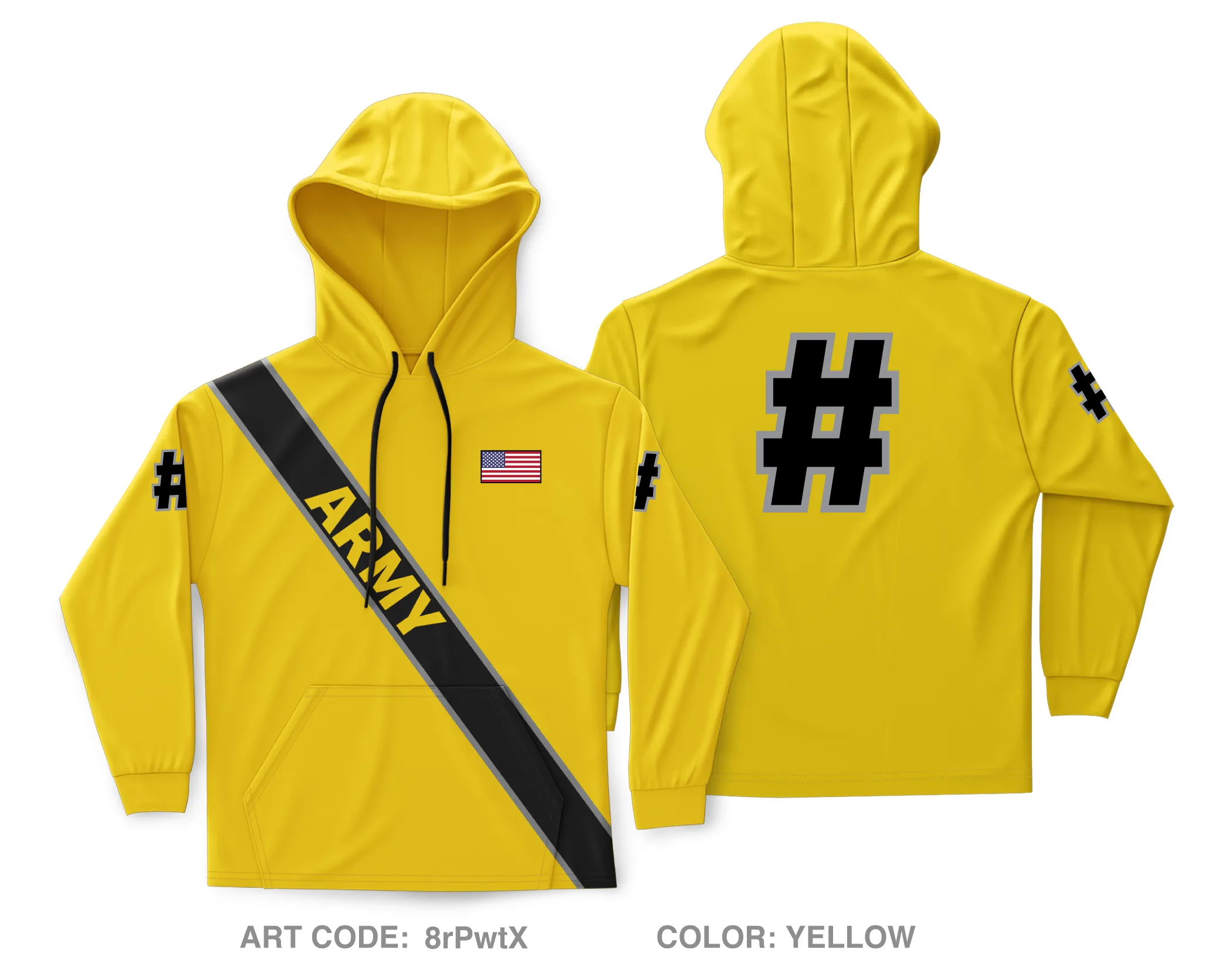 CUSTOM Army Polo Club Core Men's Hooded Performance Sweatshirt - 8rPwtX