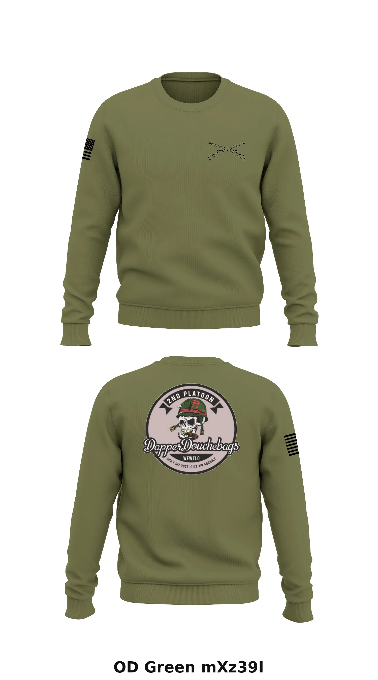 D Co, 1-187 3BCT  Store 1 Core Men's Crewneck Performance Sweatshirt - mXz39I