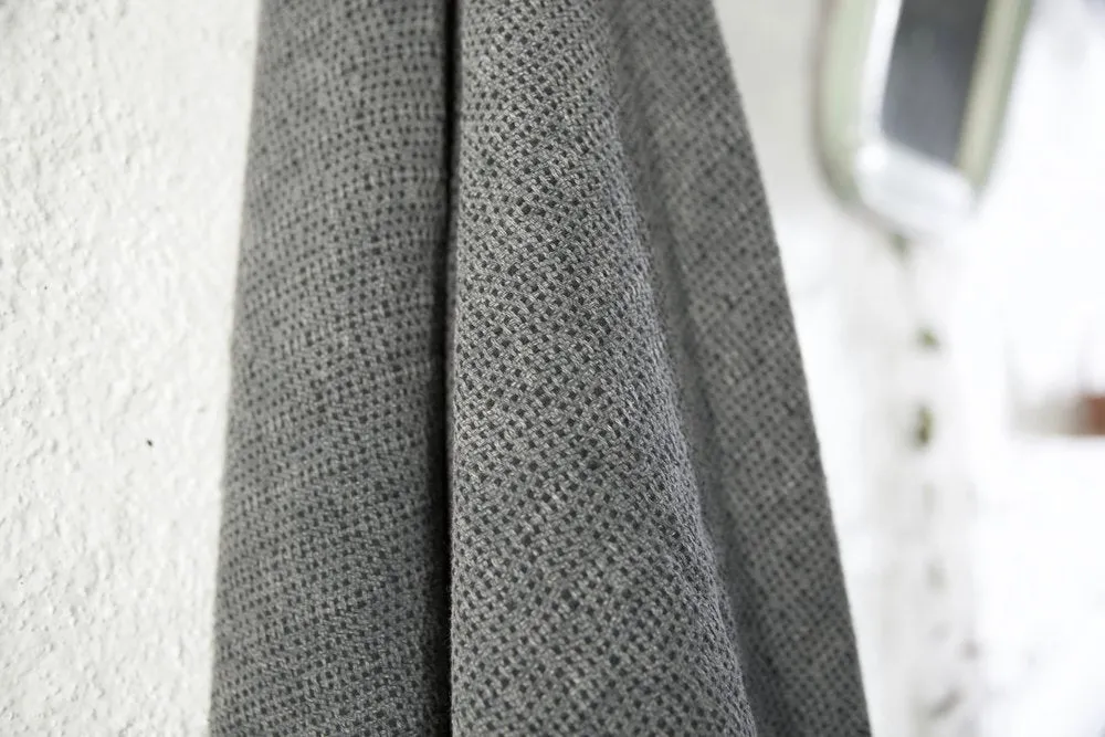 Diamond Large Pestemal Throw in Black Stone
