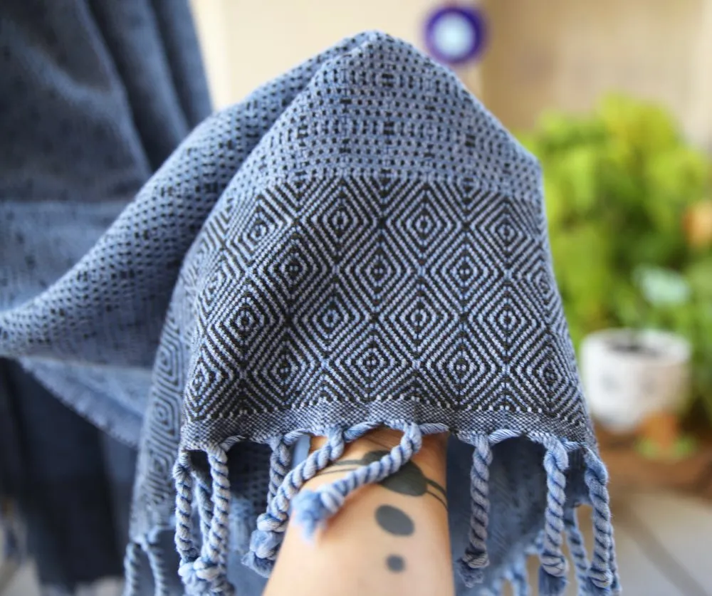 Diamond Pestemal in Indigo