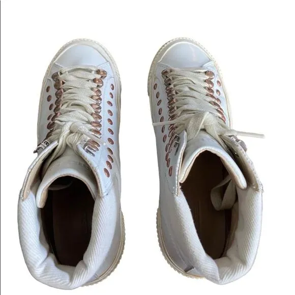 Diesel HighTop Lace up S Mustave MC Sneakers Womens Size 6 White I2302