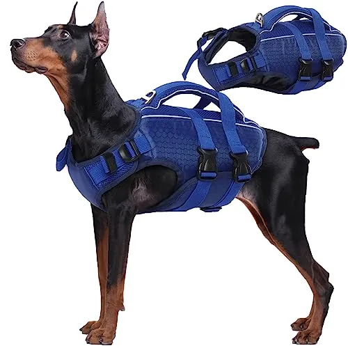 Dog Life Jacket High Flotation, Reflective Dog Life Vest