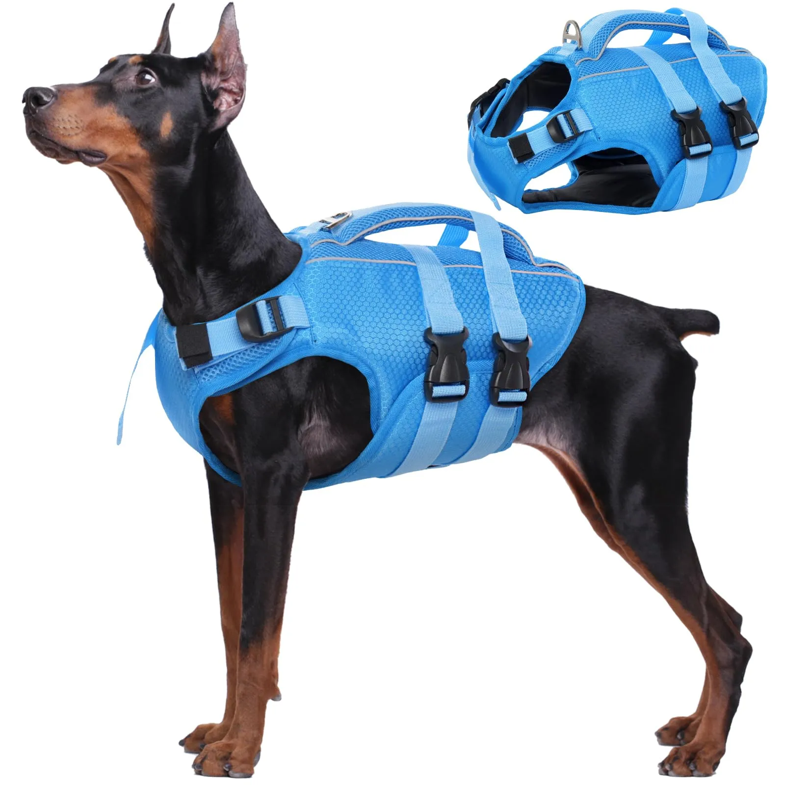 Dog Life Jacket High Flotation, Reflective Dog Life Vest