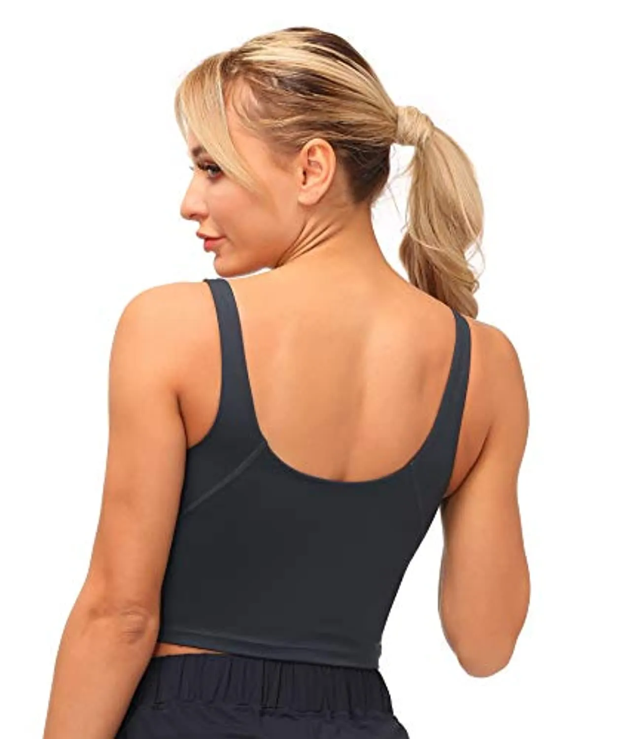 Dragon Fit Sports Bra for Women Longline Padded Bra Yoga Crop Tank Tops Fitness Workout Running Top