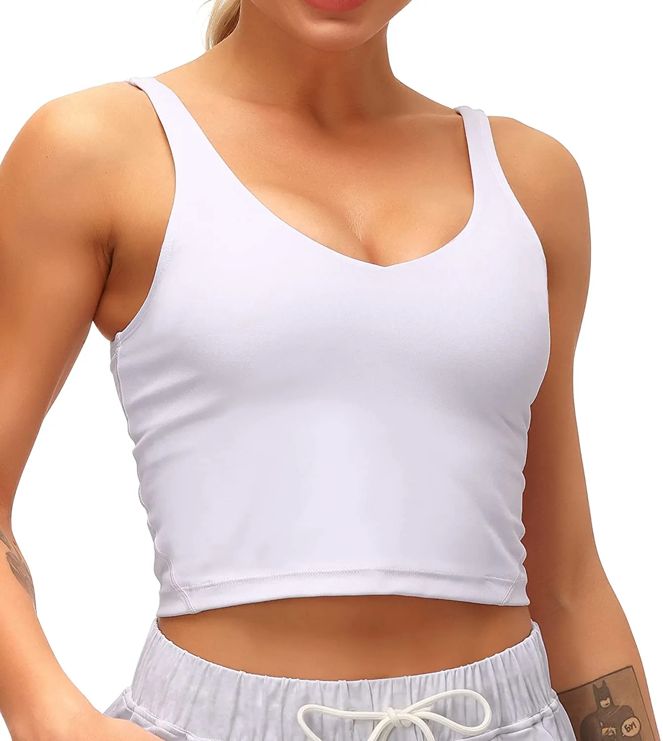 Dragon Fit Sports Bra for Women Longline Padded Bra Yoga Crop Tank Tops Fitness Workout Running Top