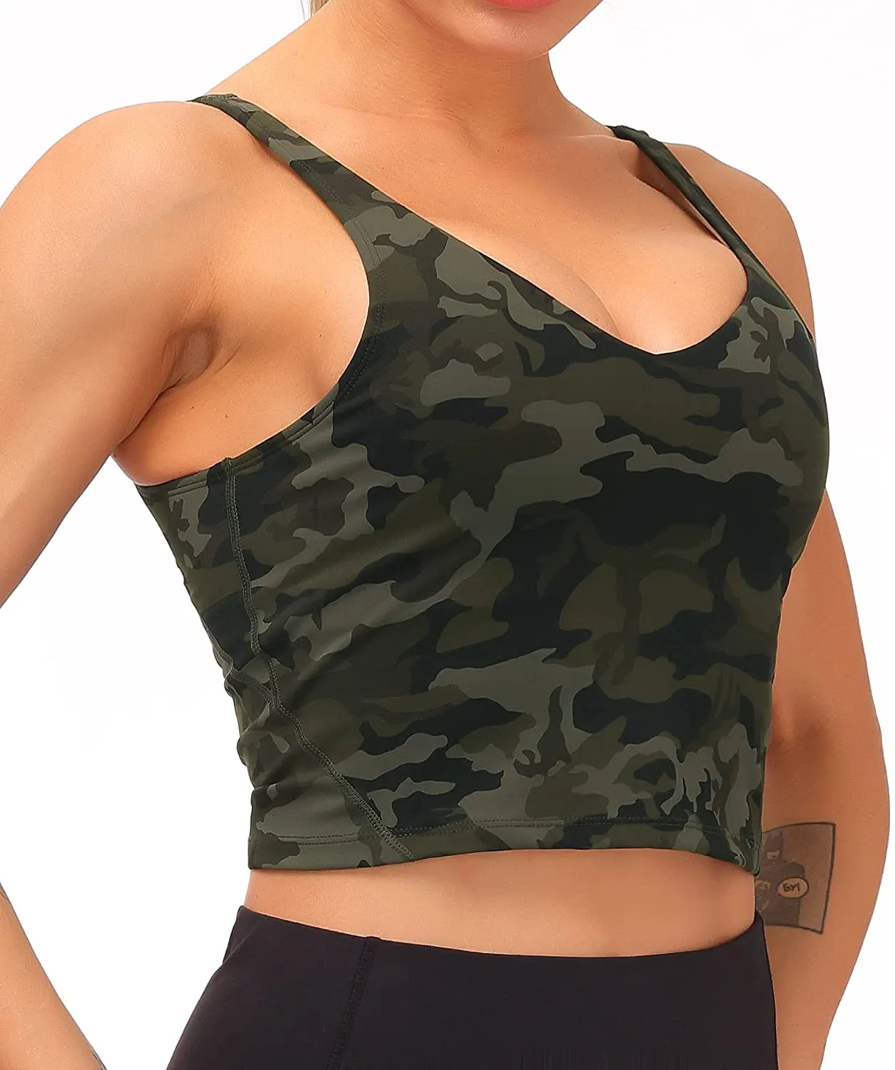 Dragon Fit Sports Bra for Women Longline Padded Bra Yoga Crop Tank Tops Fitness Workout Running Top