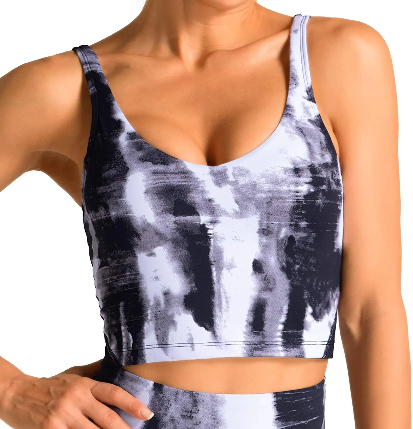 Dragon Fit Sports Bra for Women Longline Padded Bra Yoga Crop Tank Tops Fitness Workout Running Top