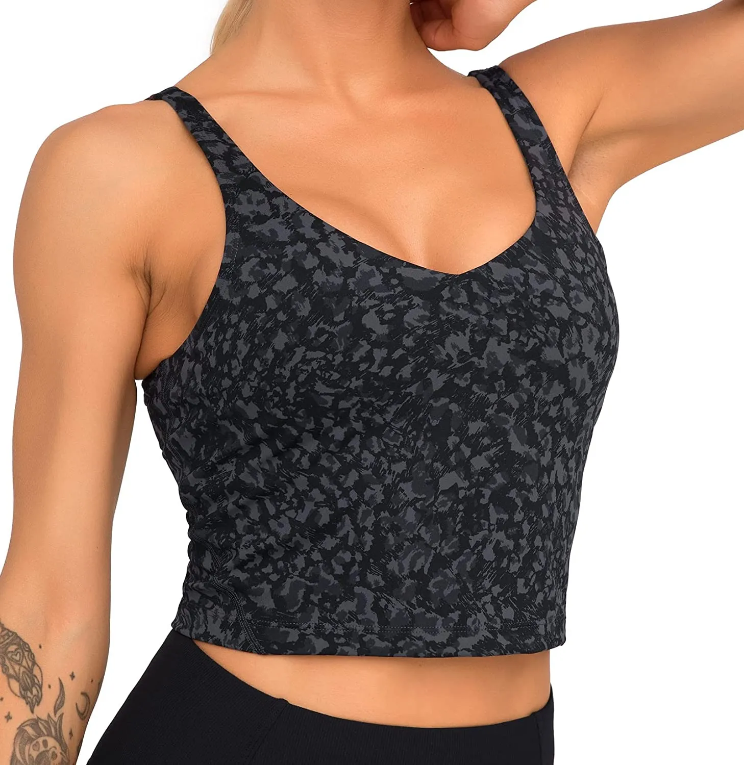 Dragon Fit Sports Bra for Women Longline Padded Bra Yoga Crop Tank Tops Fitness Workout Running Top