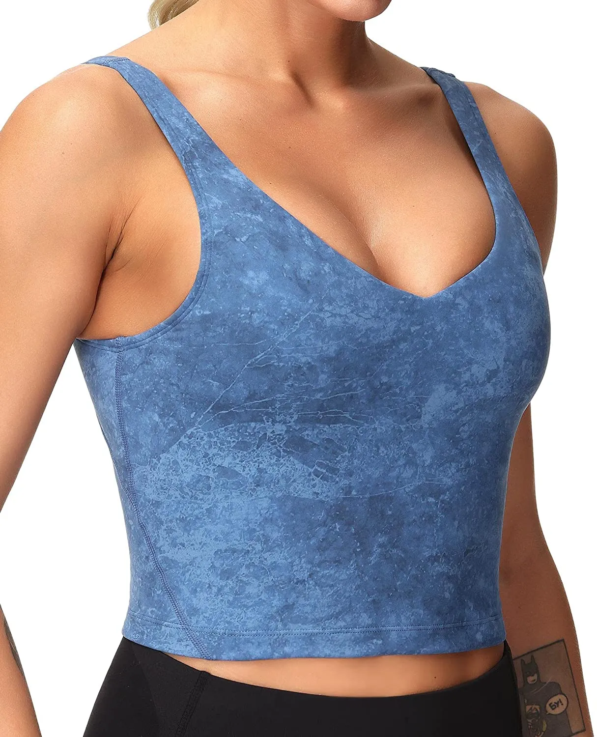 Dragon Fit Sports Bra for Women Longline Padded Bra Yoga Crop Tank Tops Fitness Workout Running Top