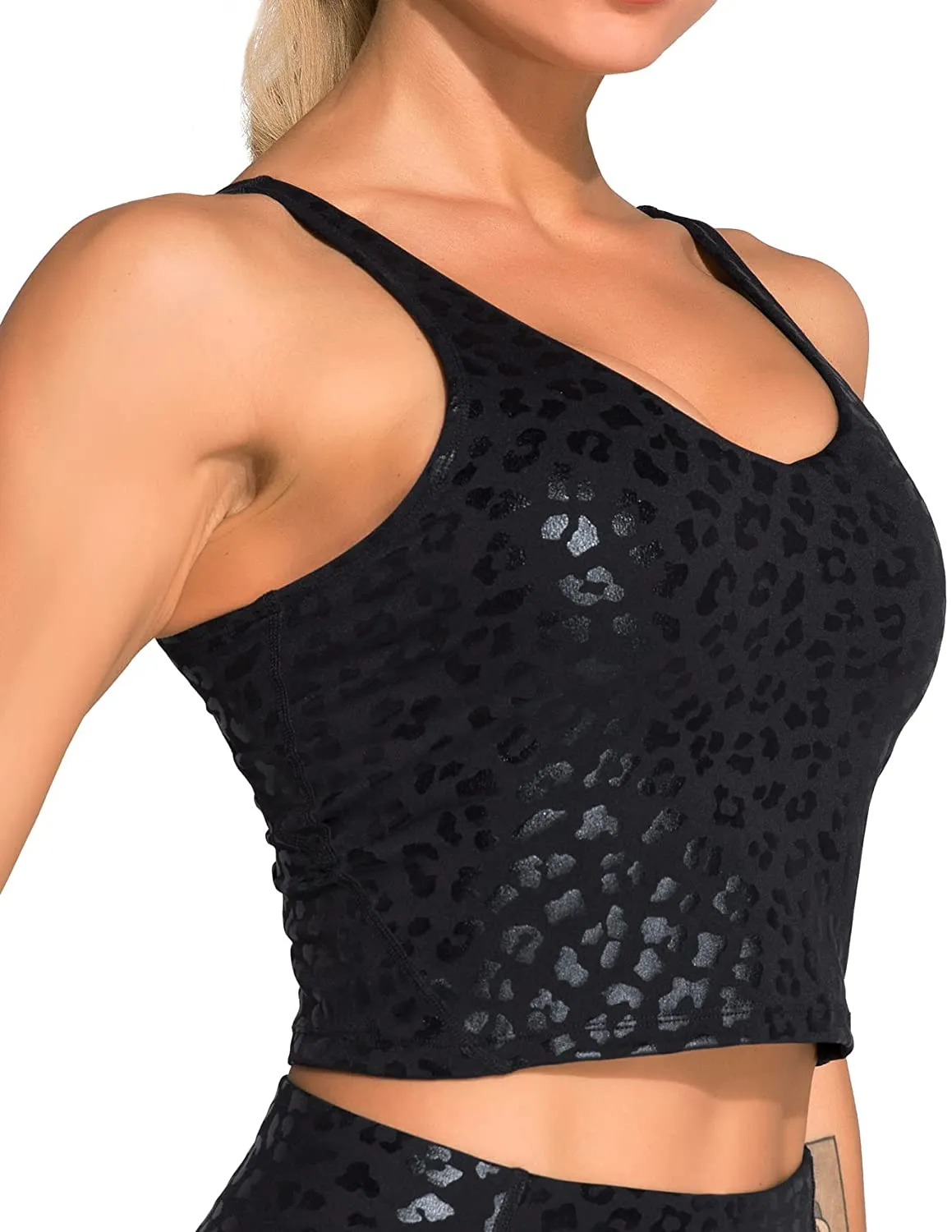 Dragon Fit Sports Bra for Women Longline Padded Bra Yoga Crop Tank Tops Fitness Workout Running Top