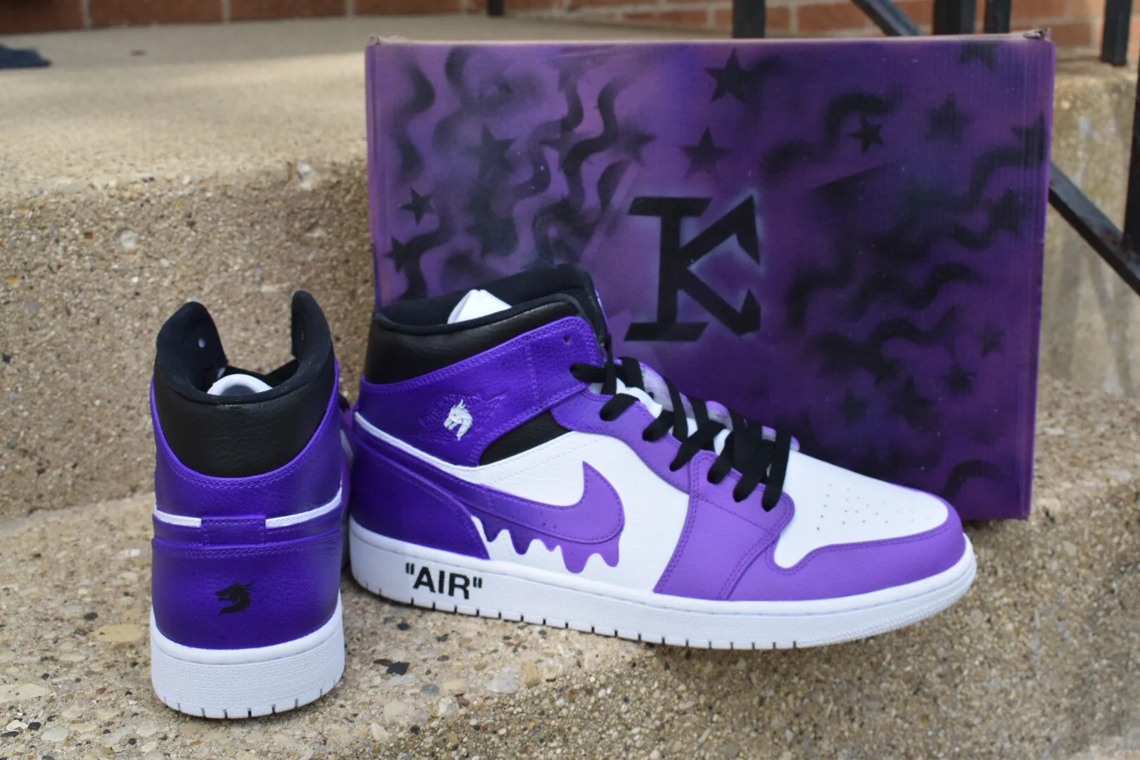 Dripping Purple Fade Jordan 1s
