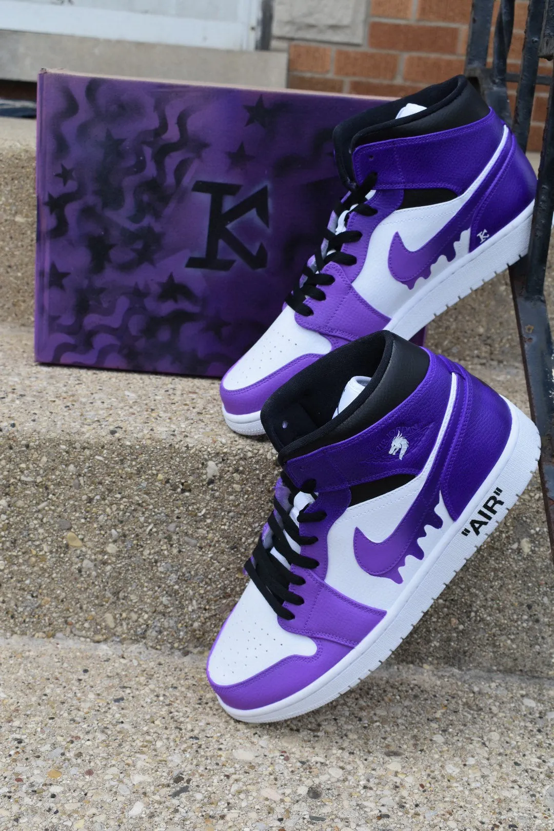 Dripping Purple Fade Jordan 1s