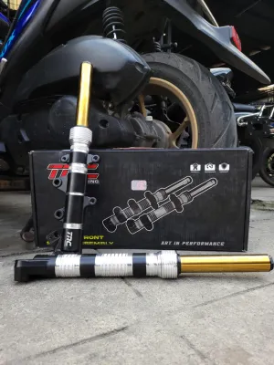 E - TRC CNC LIGHTEN FRONT SHOCK ASSEMBLY - BLACK (NMAX V1/V2)