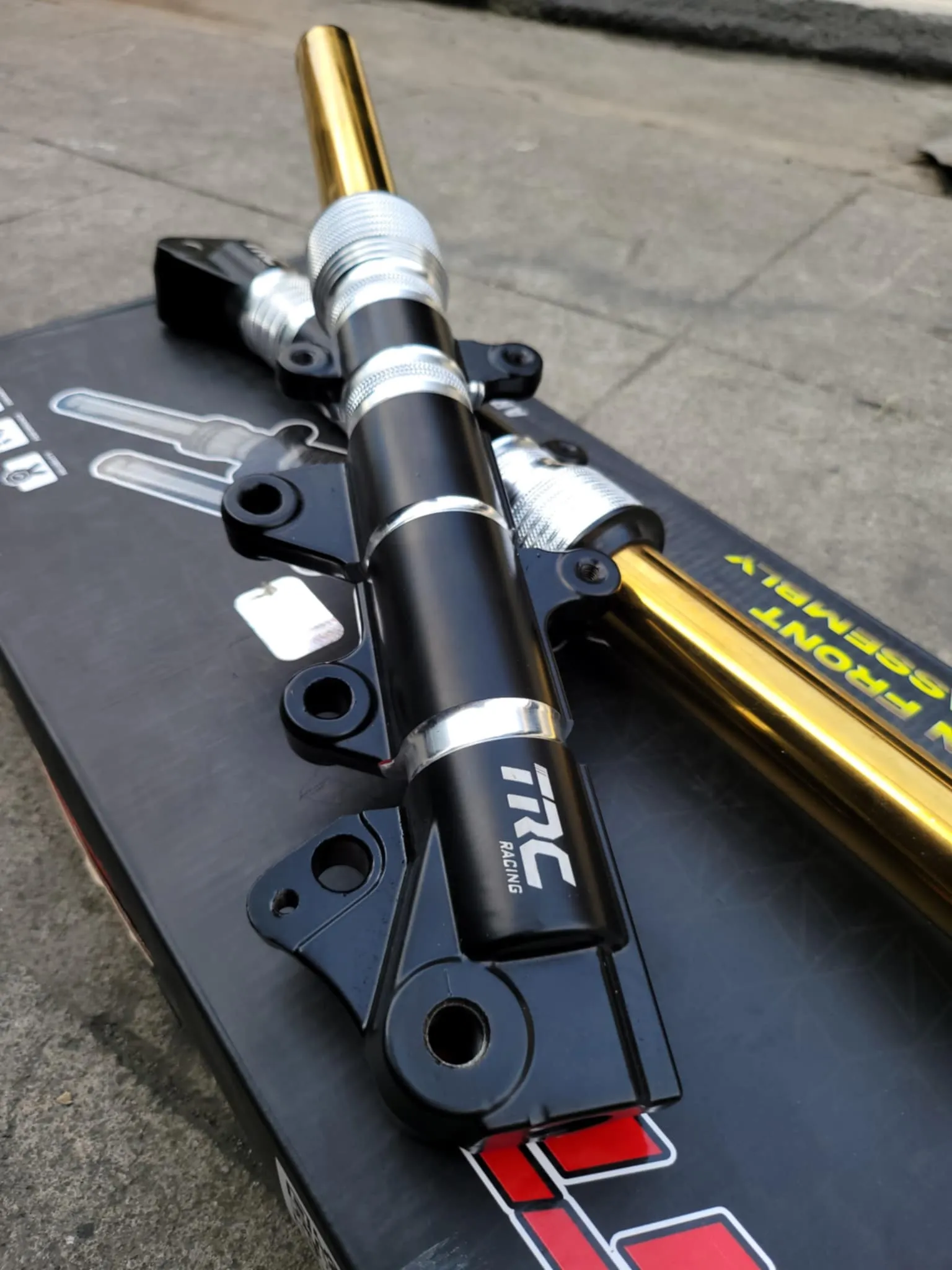E - TRC CNC LIGHTEN FRONT SHOCK ASSEMBLY - BLACK (NMAX V1/V2)