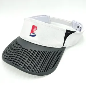 Elite Performance Visor - "B" White with Charcoal Brim
