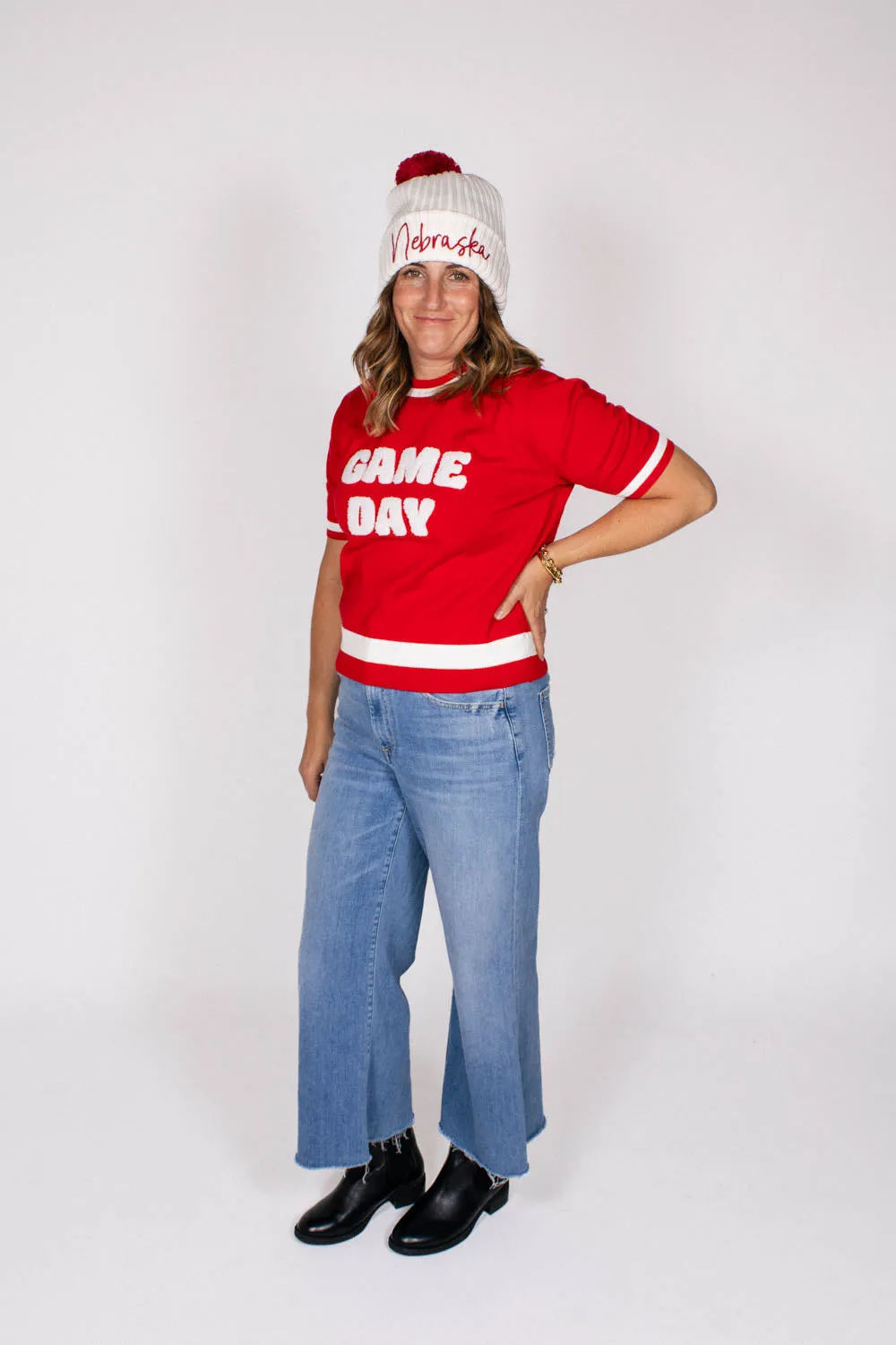 Ellsworth & Ivey - Game Day Knit Tee (Red/Ivory)