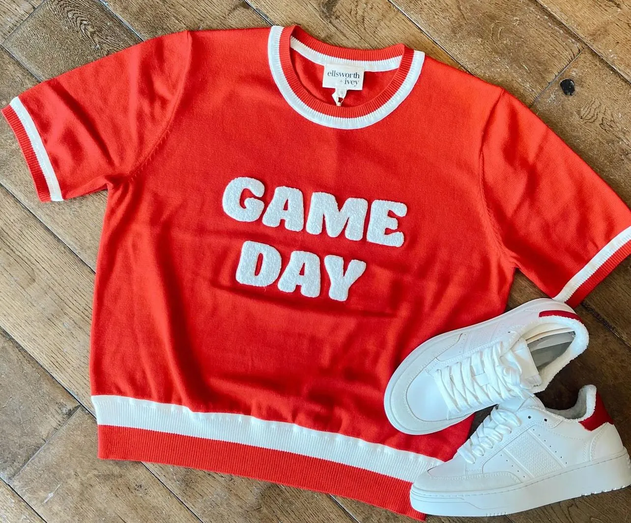 Ellsworth & Ivey - Game Day Knit Tee (Red/Ivory)