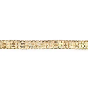 Estate 8” Flat Woven Bracelet in 14K Yellow Gold