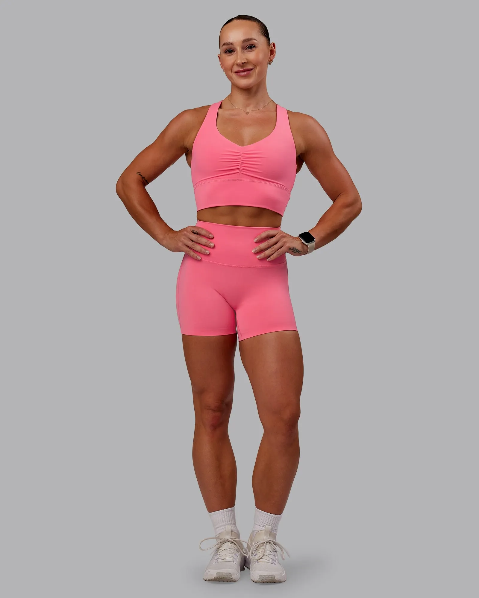 Evoke Longline Sports Bra - Pink Lemonade