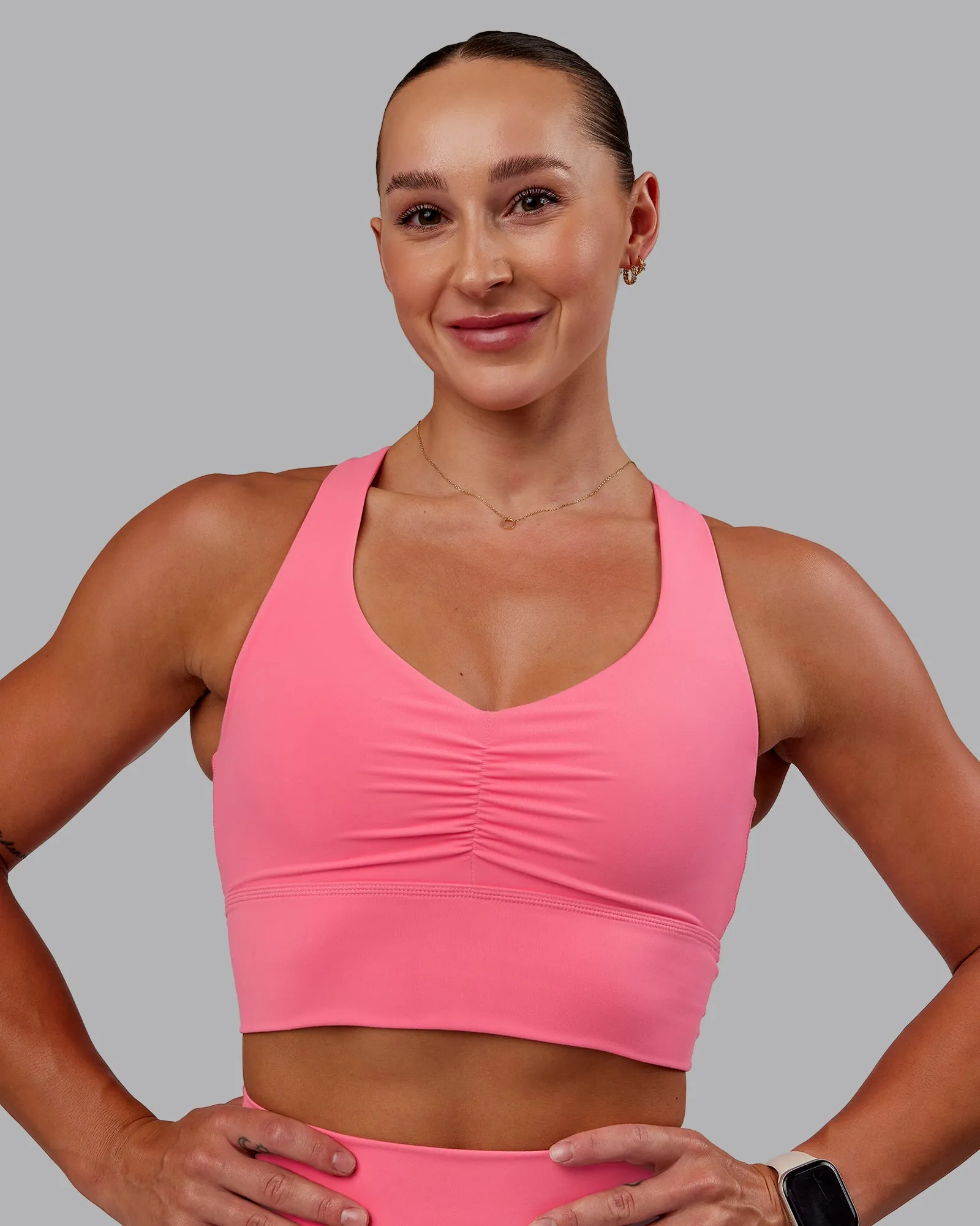 Evoke Longline Sports Bra - Pink Lemonade
