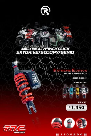 F - TRC REAR SHOCK WITH TANK 280MM - MIO (WHITE)