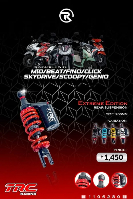 F - TRC REAR SHOCK WITH TANK 280MM - MIO (WHITE)